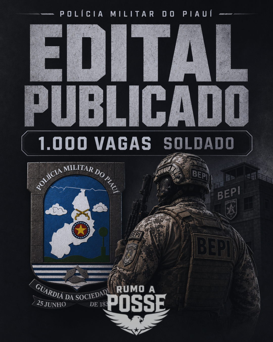Foi publicado o edital da Polícia Militar do Piauí